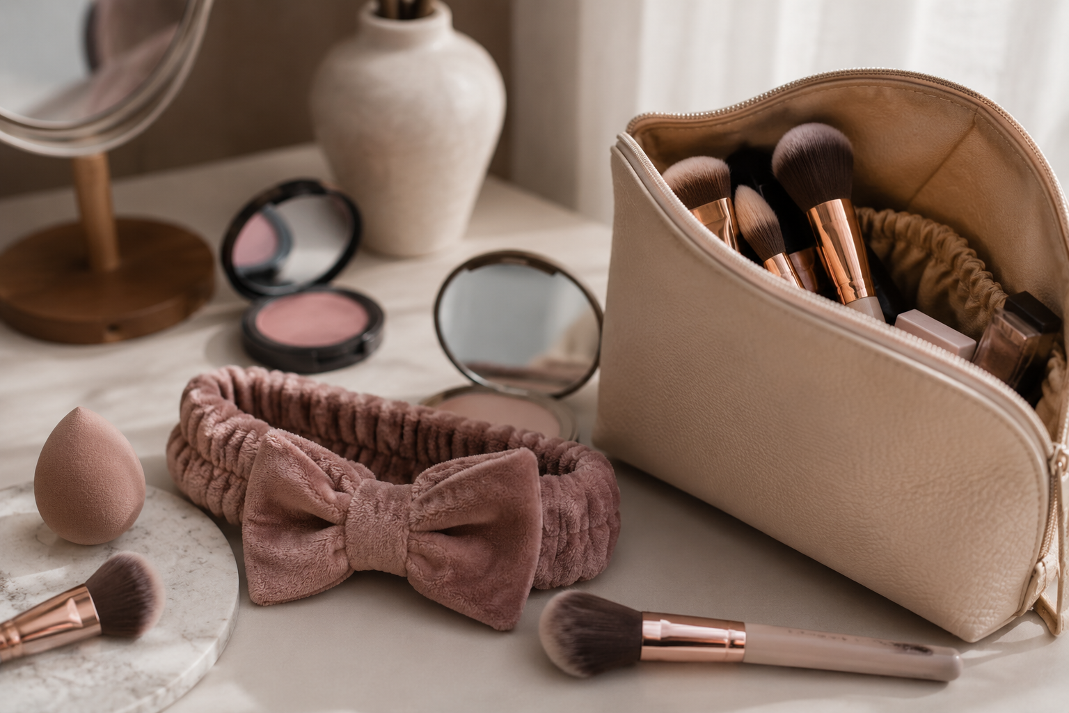 Accesorios para aplicar y organizar el maquillaje